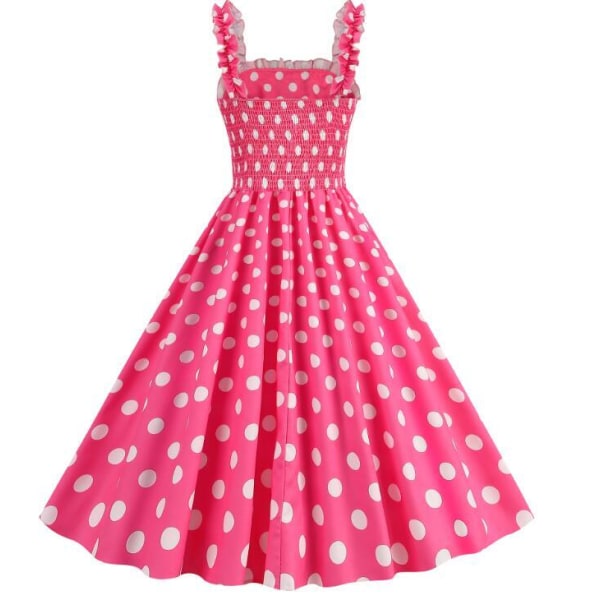 Rosa Polka Dot Rutig Halter Dress Rose XL