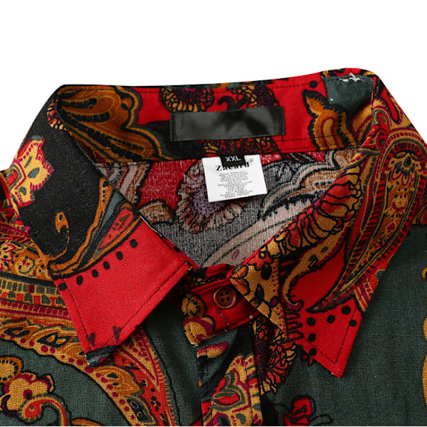 Printed långärmade skjortor Slim Fit-skjortor red M