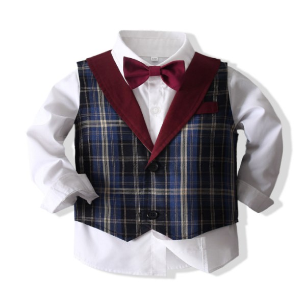 Baby Boys Gentleman Bowtie Formell Outfit Kostymer 100cm