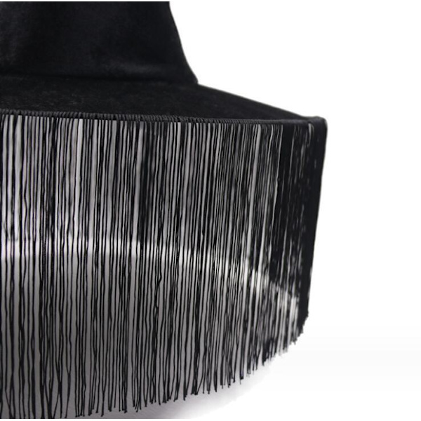 Halloween-häxhatt för kvinnor med fransar och spetsig design Black