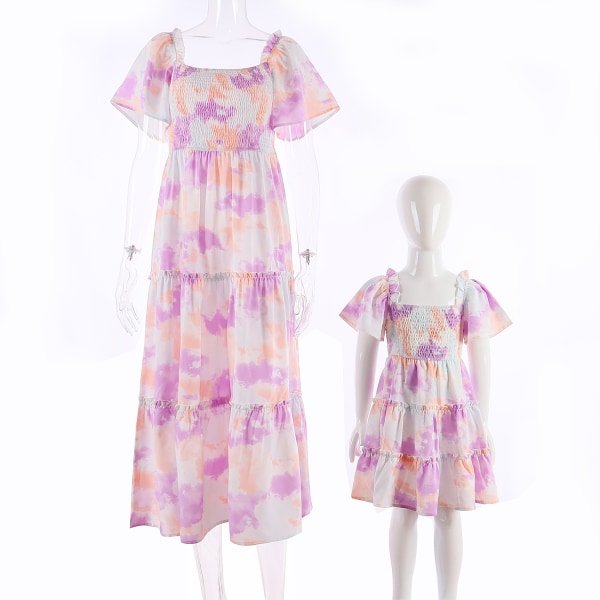 Matchande klänningar för mamma och jag Purple Baby-2Y