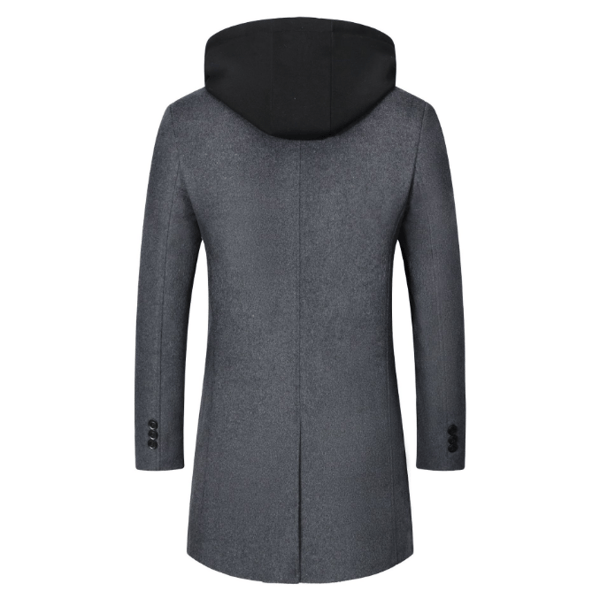 Ullrock för män Lång trenchcoat överrocksjacka grey XL