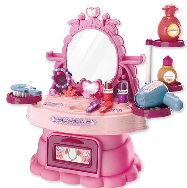 Mini Vanity för små flickor, Spela Vanity Sets Leksaker pink