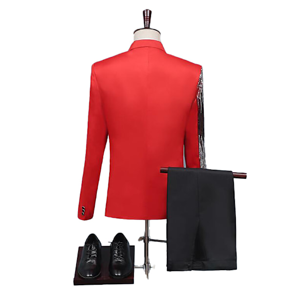 Miesten 2-osainen pukukokonaisuus, rento slim fit -malli, prom-puku Red S