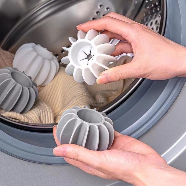 3st Tvättboll Återanvändbar silikonkläder Hårrengöringsverktyg 3PCS GRAY