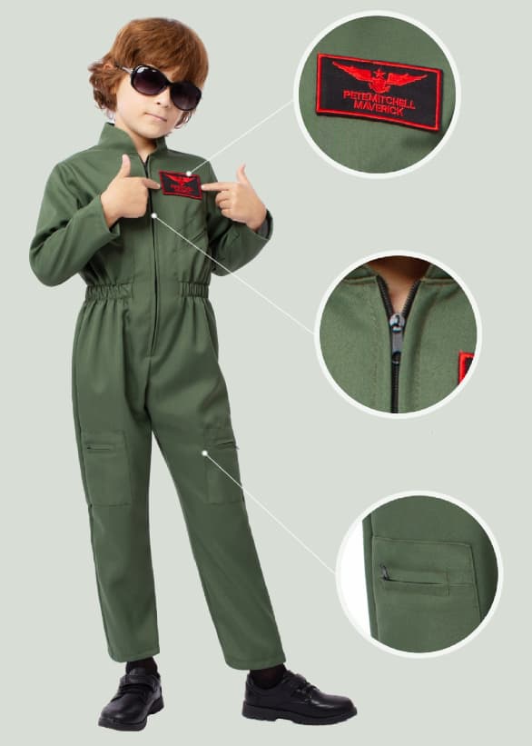 Maverick Flydrakt Pilotkostyme Gutt Cosplay M