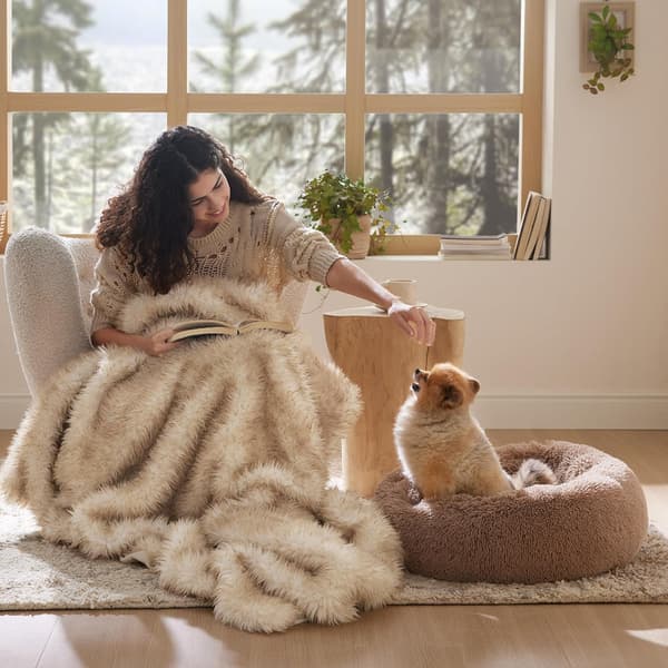 Rolig Hundebed for Små Hunder - Vaskbar Lite Dyrebed Light Grey 80cm