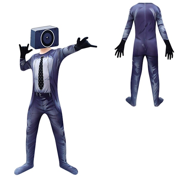 Toalettkostymer Barn Kameraman Cosplay TV Man Jumpsuit för Halloween 110cm