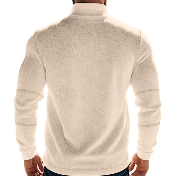 Fleeceforet Halv Zip Trøjer til Mænd Mock Neck Pullover Trøje Khaki XL
