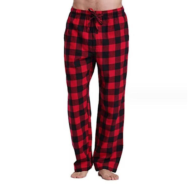 Heren Plaid Geprint Losse Casual Broek Red L