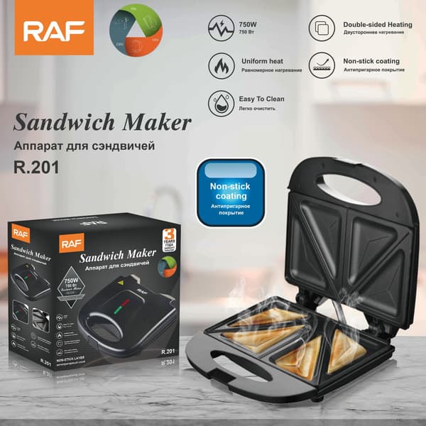 Elektrisk Sandwichmaker med Non-Stick Plader