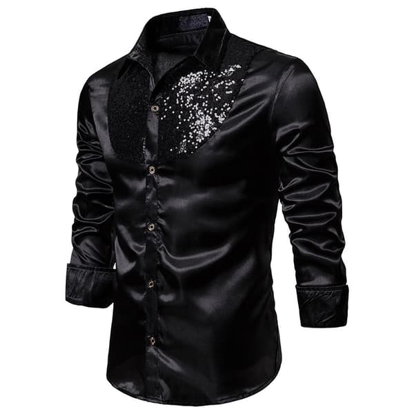 Herrar Glittrande Sekvens Disco Party Klänningar Black S