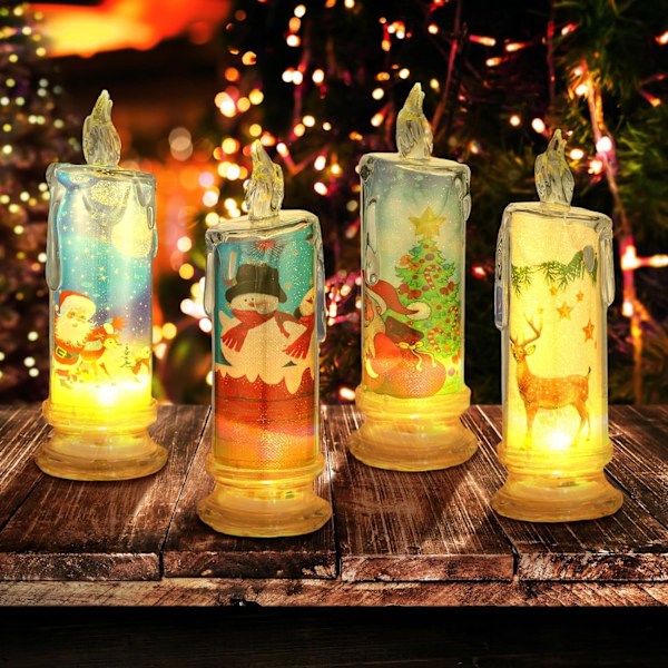 3 stk Julelys uten flamme for hjemmedekorasjon Set 1
