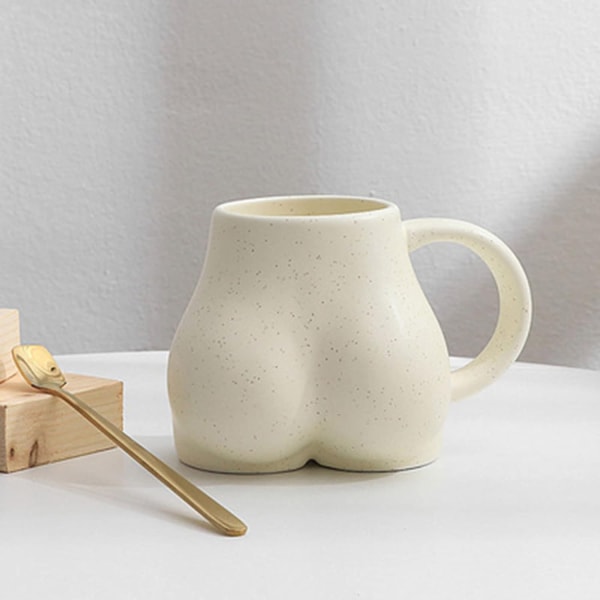 Rolig Bakdel Kaffekopp, 3D Bakdel Keramik Kaffe Koppar Beige