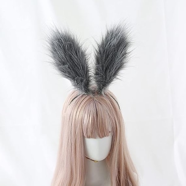 Cosplay Kanin Bunny Lange Ører Hårklemmer Hårbøjle Grey