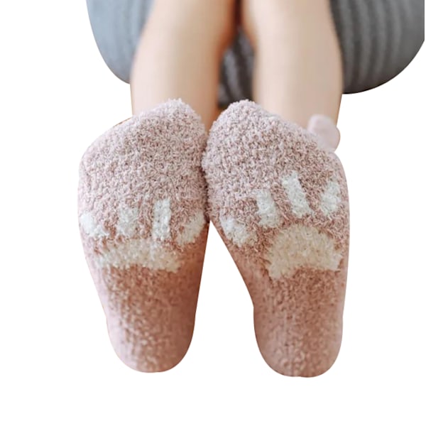 5 st Fuzzy Socks för kvinnor pink