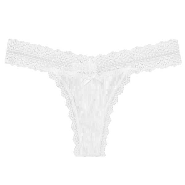 Rosett dam trosor i spets i bomull White XS