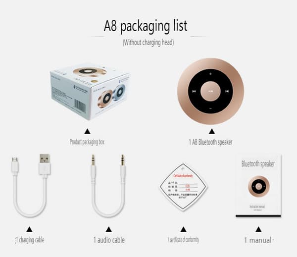 Bluetooth högtalare SoundAngel A8 (3:e generationen) Premium minihögtalare gold
