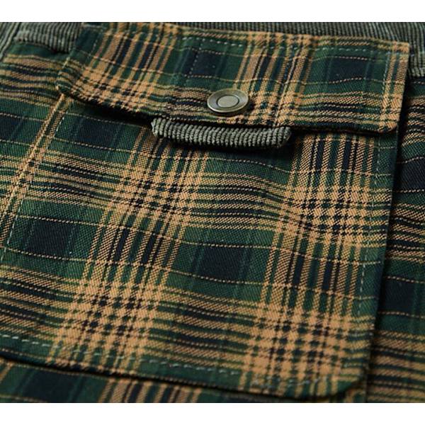 Casual jacka med rutig fleece för män red brown L