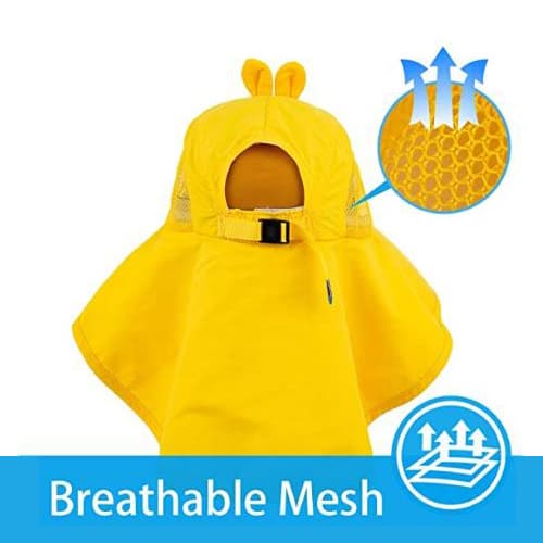 Solhatt för barn med bred brättad strandhattar yellow