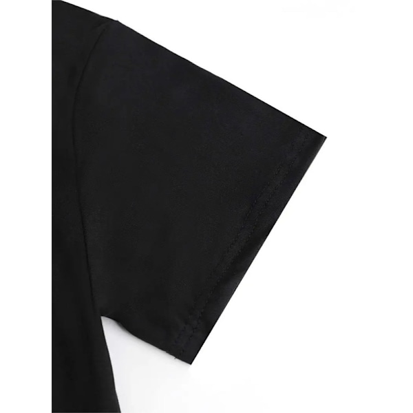 Mænds Grafisk T-shirts Blomsterprint Kortærmet Skjorte Black M