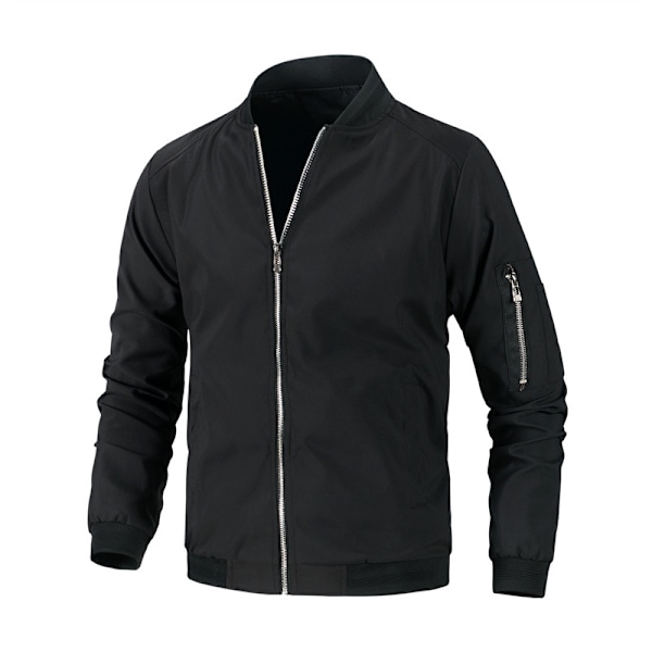 Mænds Bomberjakker Varsity Flight Jacket Black 4XL
