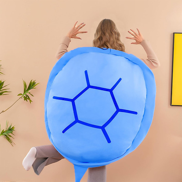 Bärbar sköldpadds skal kudde sköldpadda skal plyschdjur sköldpadda plysch kuddleksak Blue 60cm
