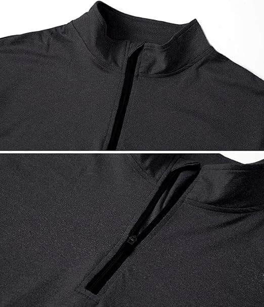 Menn's Langærmet Pullover Hurtigtørkende Genser Topp Black 2XL