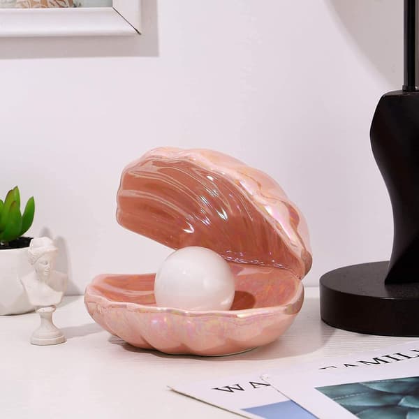 Shell Pearl Light LED Accentlampa Bärbar Nattlampa pink