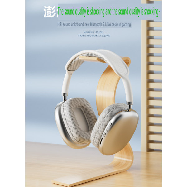 Trådlösa hörlurar - Uppladdningsbara Over Ear Trådlösa Bluetooth hörlurar White