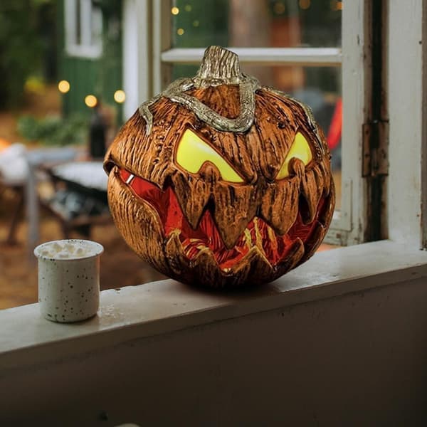 Halloween Græskarbelysning Dekoration, Gysende Græskar 20cm