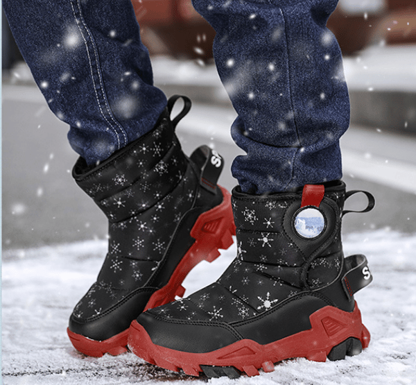 Vintersnöskor för pojkar och flickor black red 2