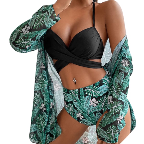 Triangel Halter Bikini Baddräkt för kvinnor green M