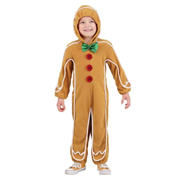 Joulupukki Piparkakkumies Puku Lapsille, Piparkakku Onesie Lasten Jouluasu XS