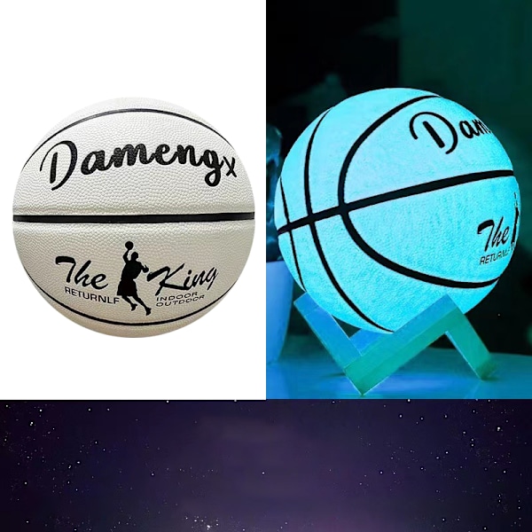 Självlysande basketboll för tonårspojkar, glödande basketboll Blue