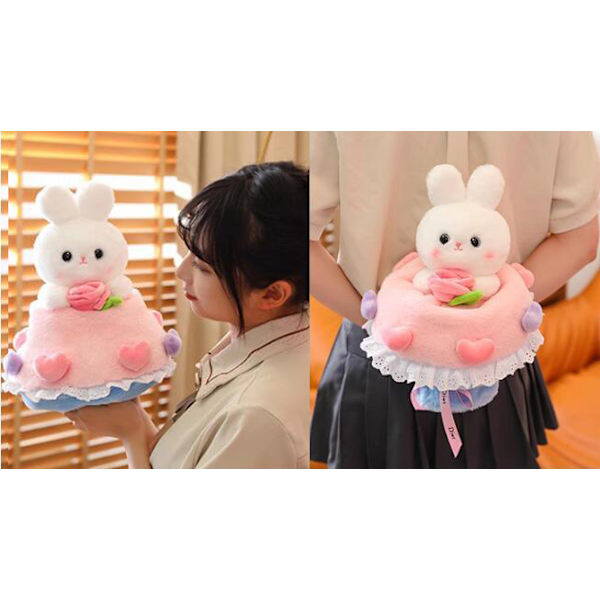 Plush Blomsterbukett Kanin-docka 30CM