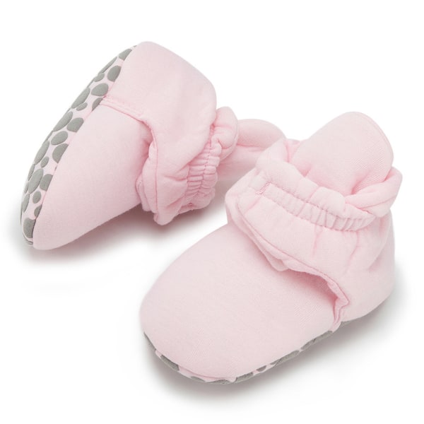 Nyfödd Baby Mjuk Sole Spädbarn Toddler Varm Winter House Toffel pink 12cm