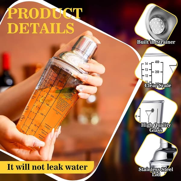 14oz Cocktail Shaker -baarisetti, 16 osaa