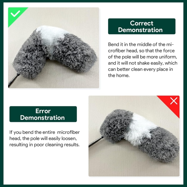4 stk. Mikrofiber Fjerstøvsuger med Lang Forlængelsesstang 4PCS