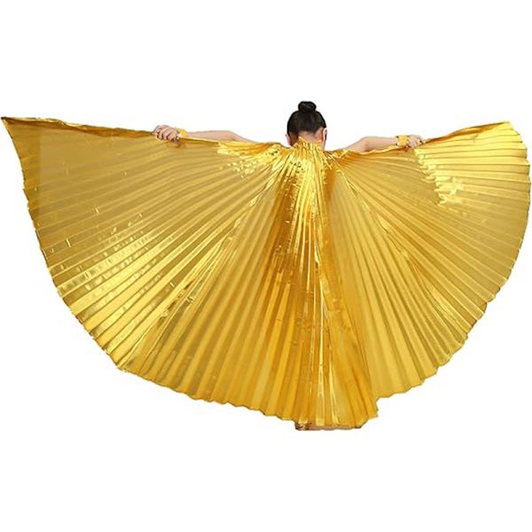Barnens Professionella Magdans Isis-vingar 360 Grader Vinkelvingar med Pinnar Gold