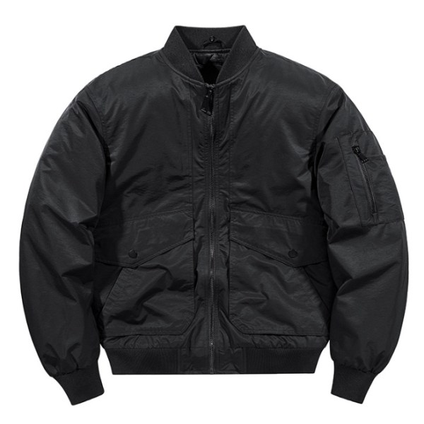 Herrjacka i bomull, vinterjacka i sherpa-fleece Black M