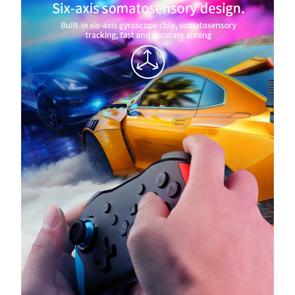Trådlös spelkontroll för Windows 7 8 10 PC/iPhone/Android/Switch Green and Purple