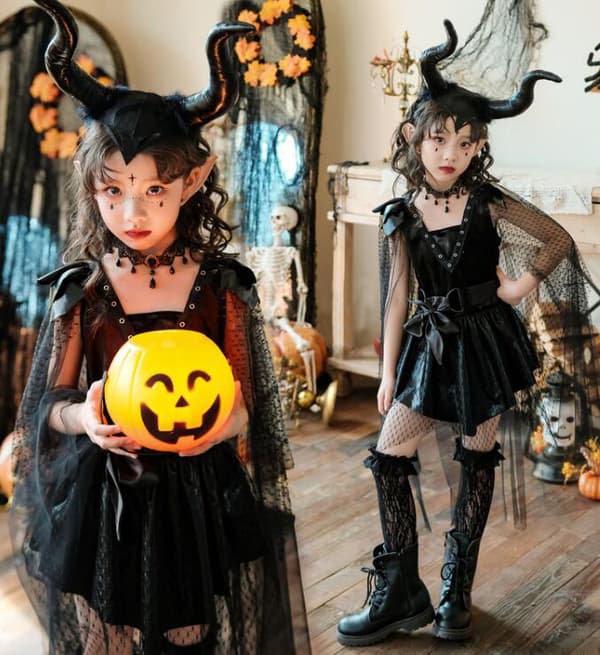 Halloween-kostymer för barn - Vampyrklänningar L