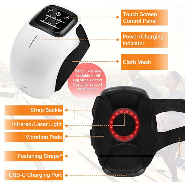 Sladdlös Knämassager, Infraröd Värme och Vibration för Knäsmärtslindring