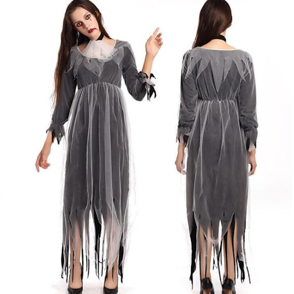 Spöksbrud Kostym Halloween Kvinna Vuxen Kostym Style2 XL