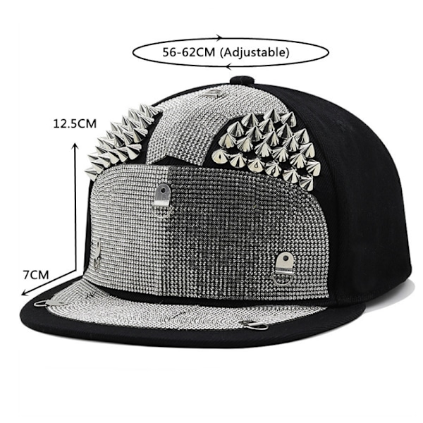 Dubbade Baseball Flat Bill Cap Hat black