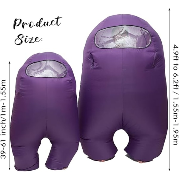 Uppblåsbar Astronaut Rymddräkt Uppblåsbar Dräkt Helkroppsdräkt Halloween Cosplay Dräkter Purple Adult