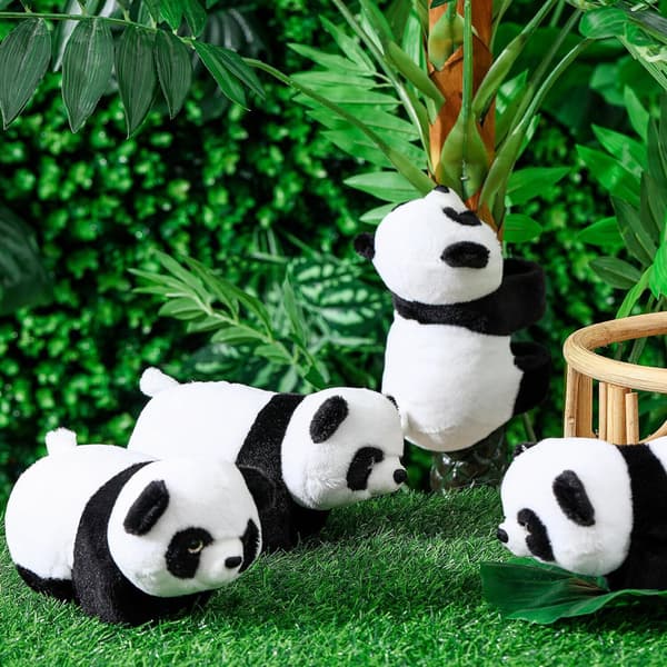 4 stk. Fyllte Panda Dyre-Slaps