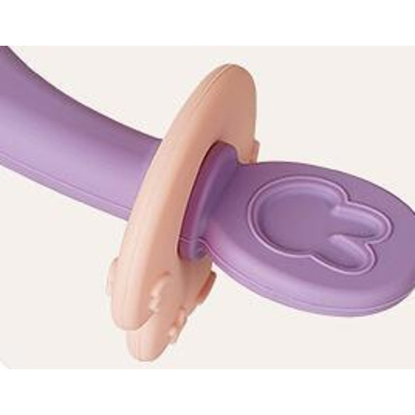 2 KPL Vauvan Lusikkasetti Silikonilusikka Pink-Purple