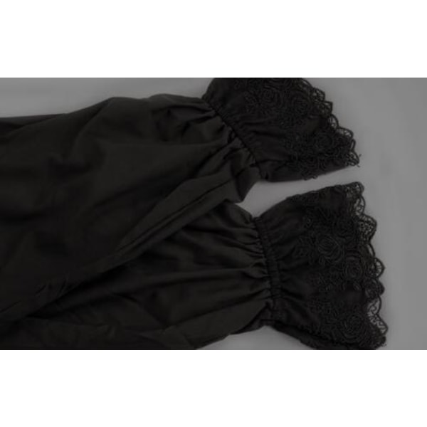 Herrar Victorian Ruffled Långärmad Skjorta Black 2XL